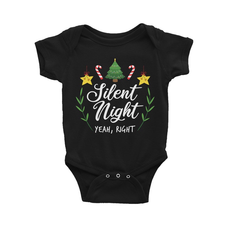 Xmas Baby Bodysuit Christmas Silent Night Baby Bodysuit Christmas Baby Bodysuit Xmas Infant Outfit Christmas Song Infant Outfit