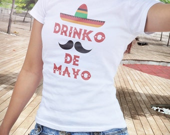 women's cinco de mayo shirt Drinko de mayo shirt drinko de mayo t-shirt sombrero and mustache shirt may 5th shirt mexican holiday #OS392