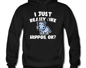 Hippo Hoodie. Hippo Gift. Animal Sweatshirt. Animal Lover Gift. Hippo Apparel. Hippo Lover Gift. Wildlife Hoodie. Wildlife Gift #OH1519