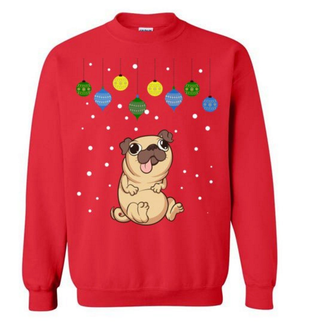 Ugly Christmas Sweater for Women and Men Pug Christmas Sweater Pug