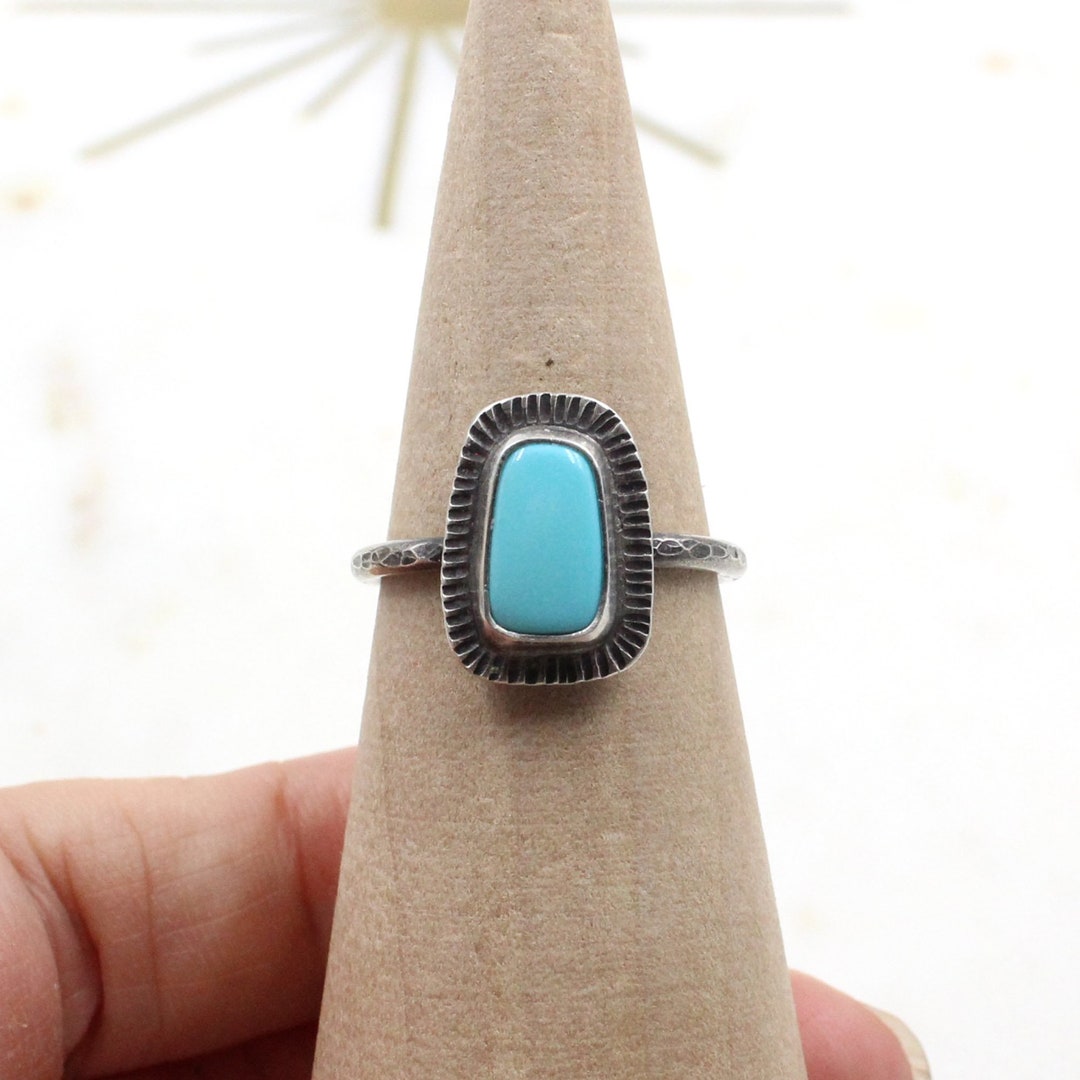 Sterling Silver Sleeping Beauty Turquoise Ring, Minimalist Ring ...