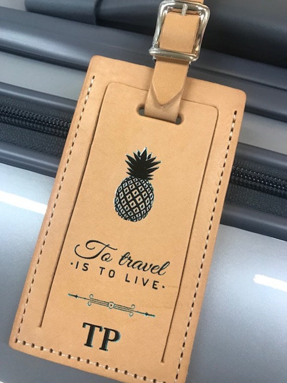 pineapple luggage tag