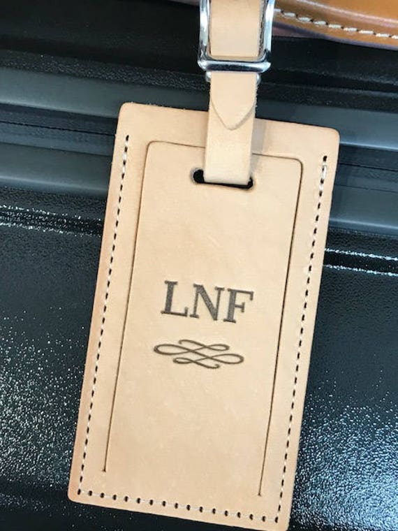 embossed luggage tag
