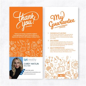 Thanksgiving, bedankt onroerendgoed-rekkaart, Thanksgiving onroerendgoedlandbouwsjablonen, deurkloppensjabloon, marketing