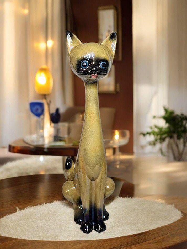 Cat by JEMA Holland No 446 Ornament Ceramic Long-necked Siamese