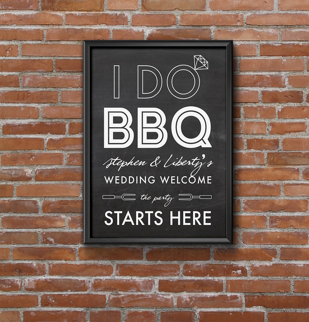I Do BBQ Chalkboard Sign Printable Wedding Sign Etsy