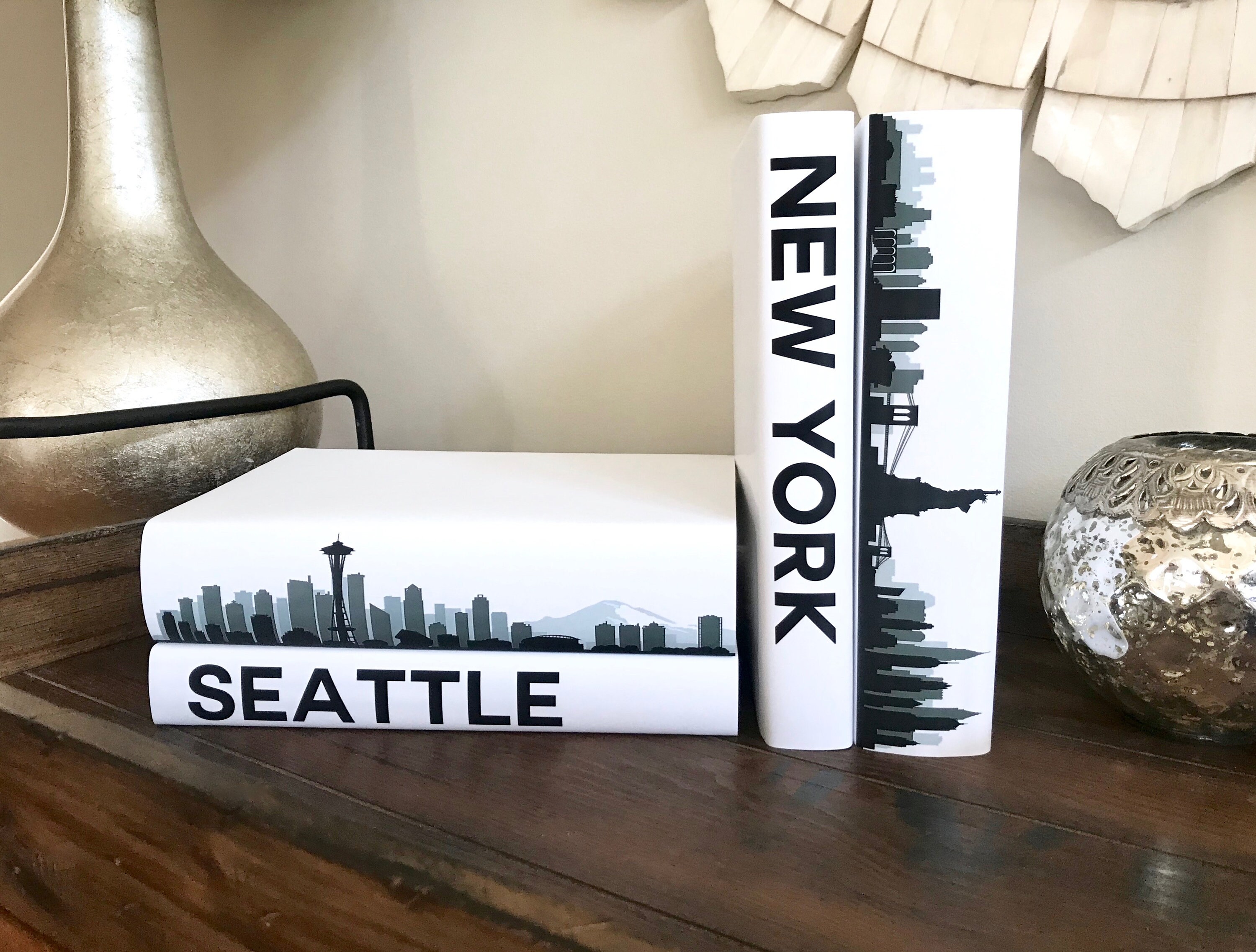 Coffee Table Books Custom Cities Book Set City Skyline Etsy