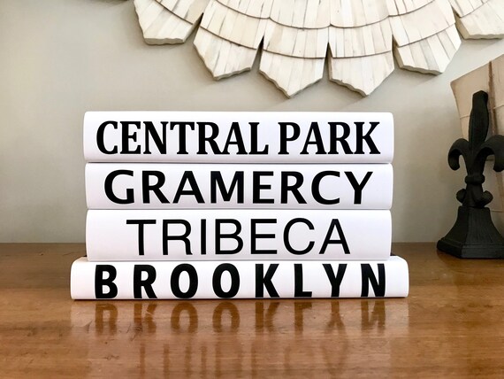 New York Villages Decorative Books Subway Sign Art Black Etsy