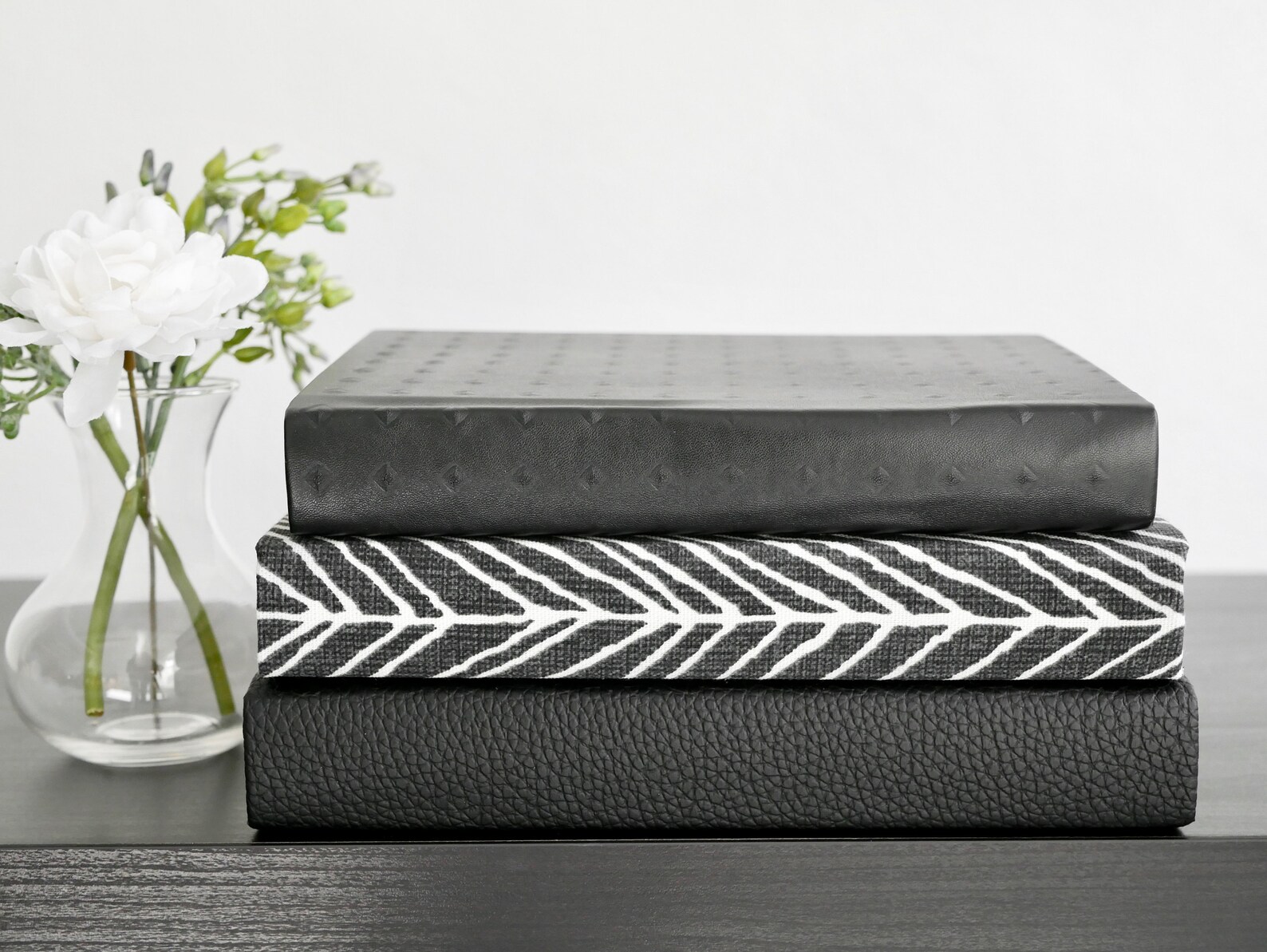 Black Fabric Covered Decorative Books / Bookshelf Decor / Etsy