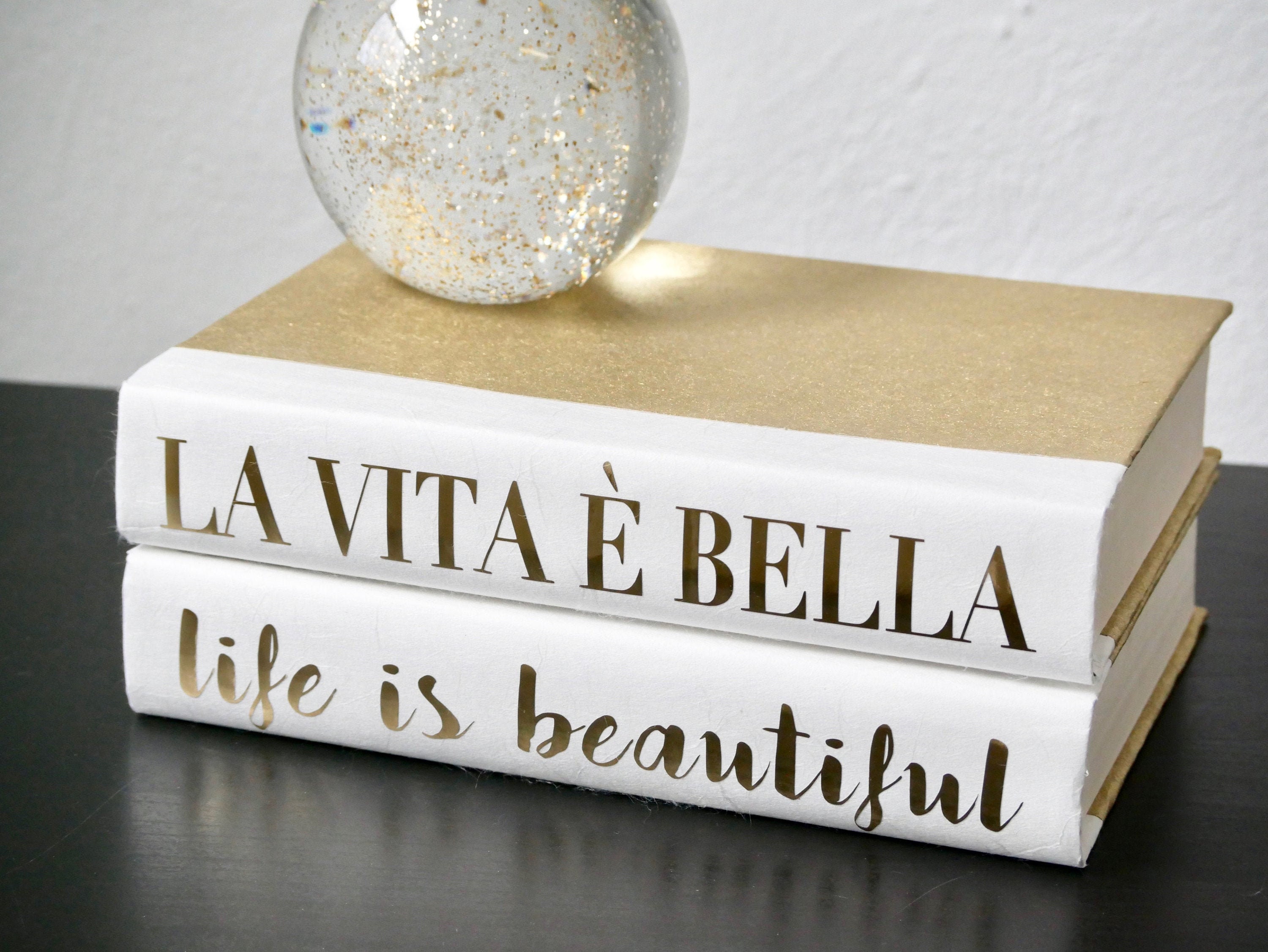Life is Beautiful Decorative Quote Books Custom Books Gold Etsy