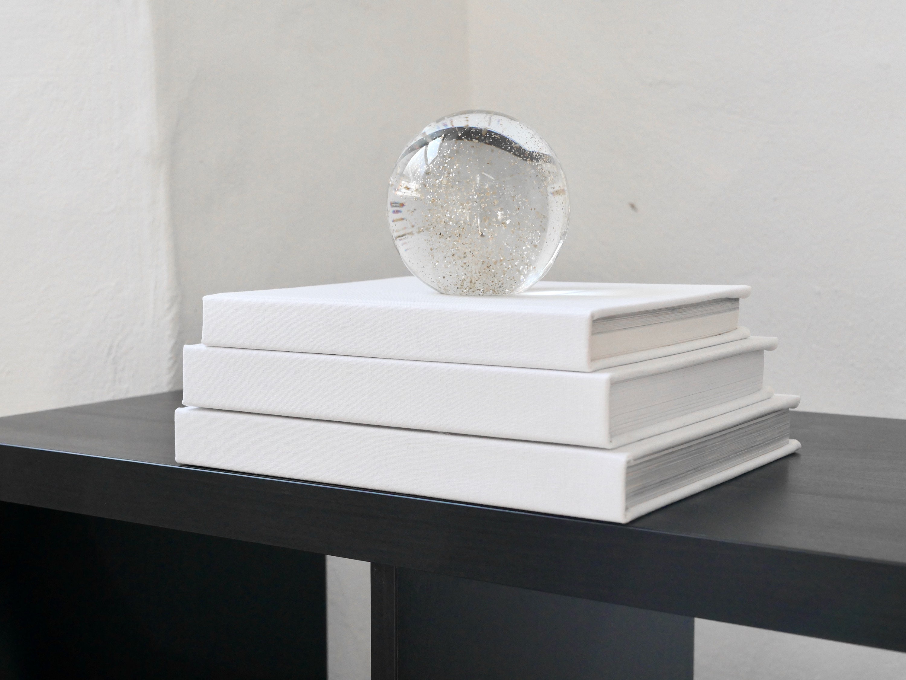 White Linen Covered Coffee Table Books Large Book Stack Etsy