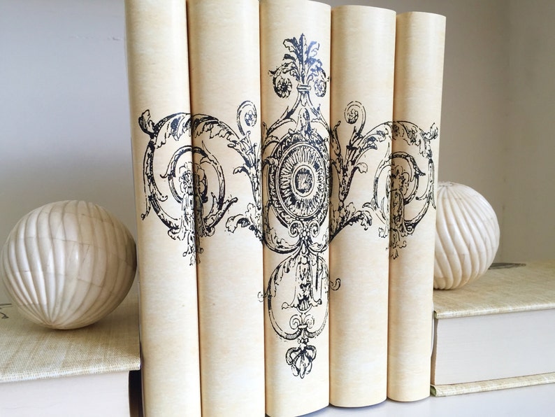 Floral Scroll Decorative Books Custom Book Covers Italianate Etsy