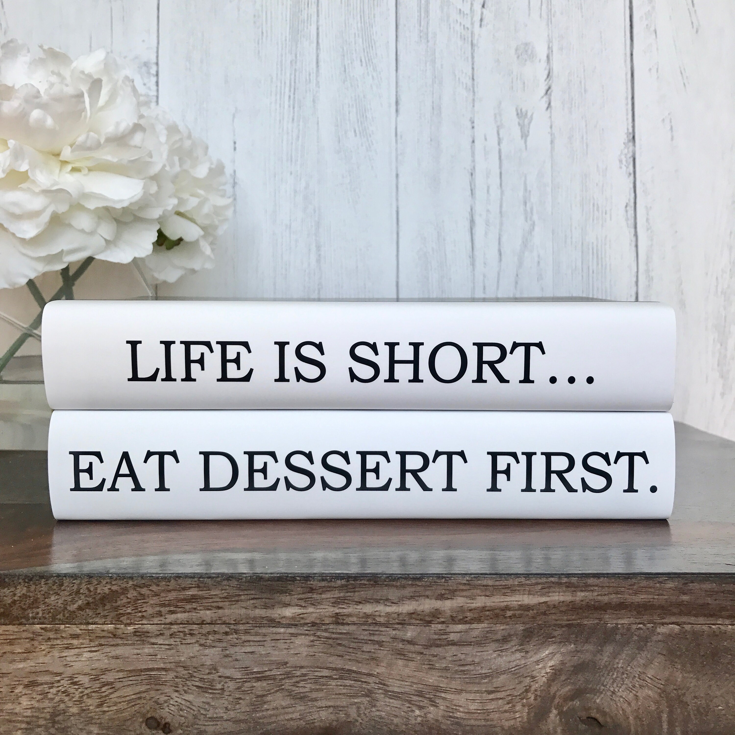 Funny Decorative Quote Book Set Life Is Short Eat Dessert Etsy