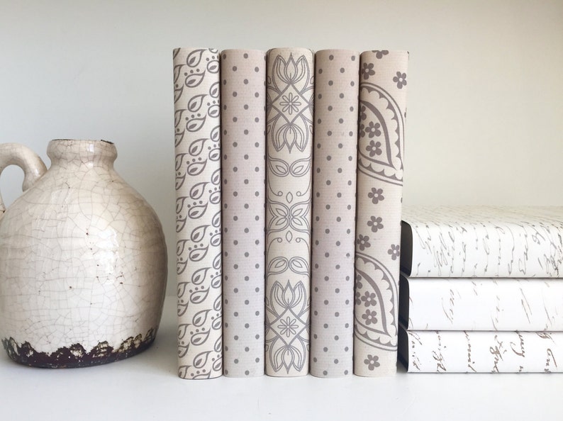 Neutral Color Decorative Books Neutral Decor Book Decor Etsy