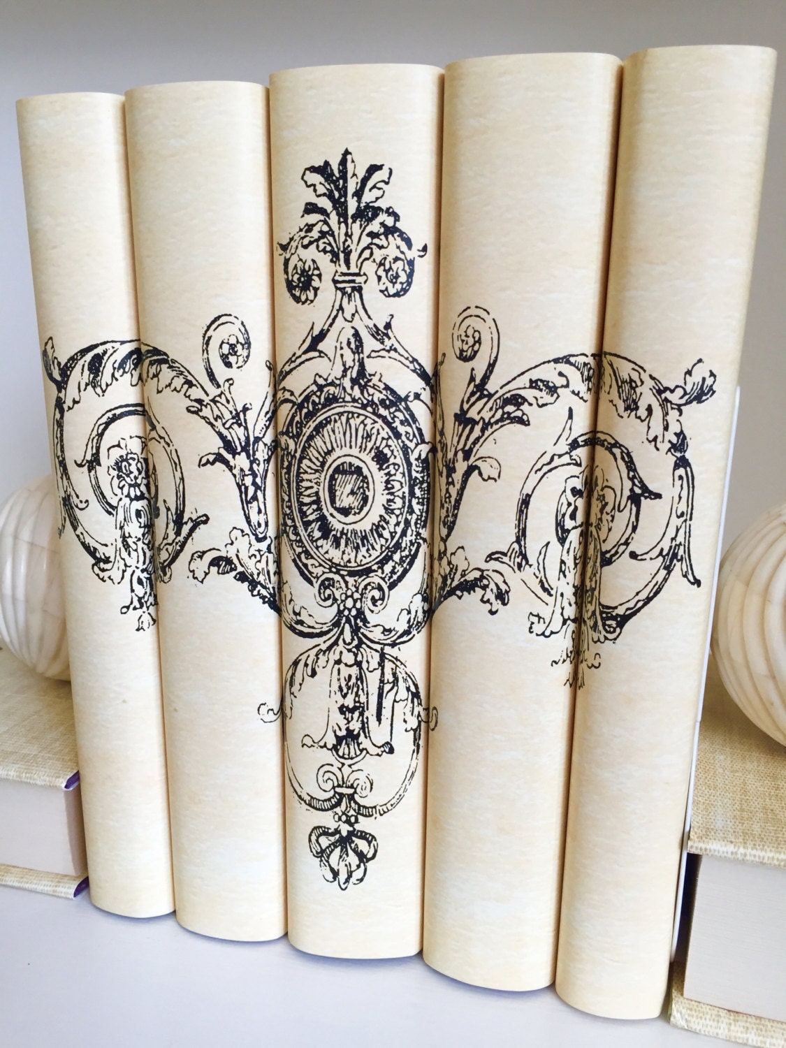 Floral Scroll Decorative Books Custom Book Covers Italianate Etsy