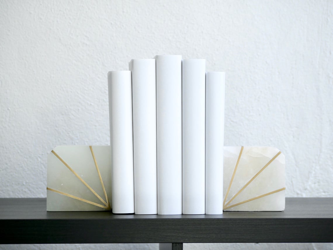 White Decorative Book Set White Bookshelf Decor Books by the Etsy