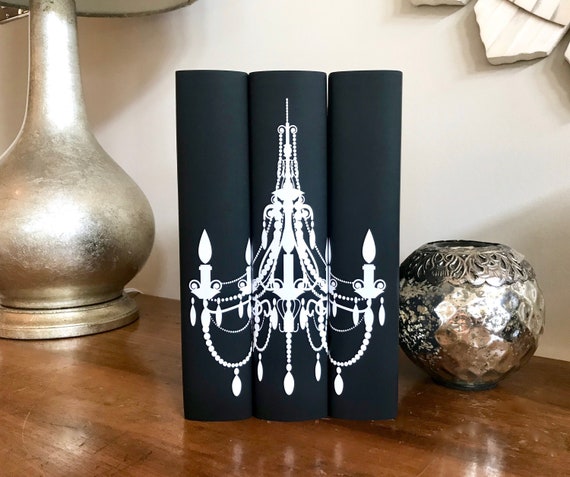Decorative Books Black And White Antique French Chandelier Etsy
