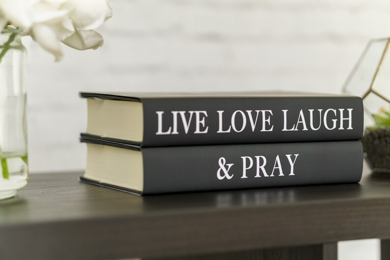 Live Love Laugh Pray Decorative Quote Books White Black Etsy