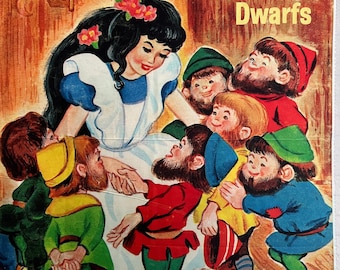 Vintage Snow White Fabric Panel: David Textile Illustration, 1.5 Yards
