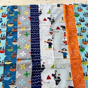 ¡DESCARGA! Lote de 8 cuartos de tela, Mapa del Tesoro de Riley Blake Designs, 100 % algodón, ¡listo para envío!