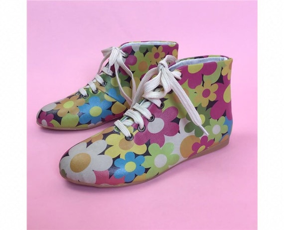 Vintage 1960s Mod Style Pink Green Psychedelic Dai