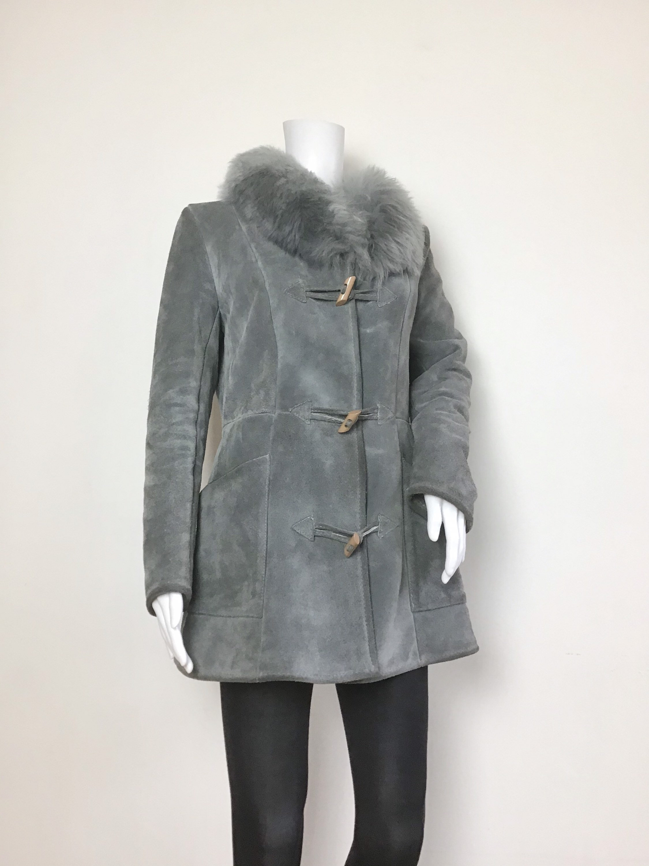 Vintage 1970s Grey Sheepskin Fur Collar Penny Lane Coat Jacket | Etsy