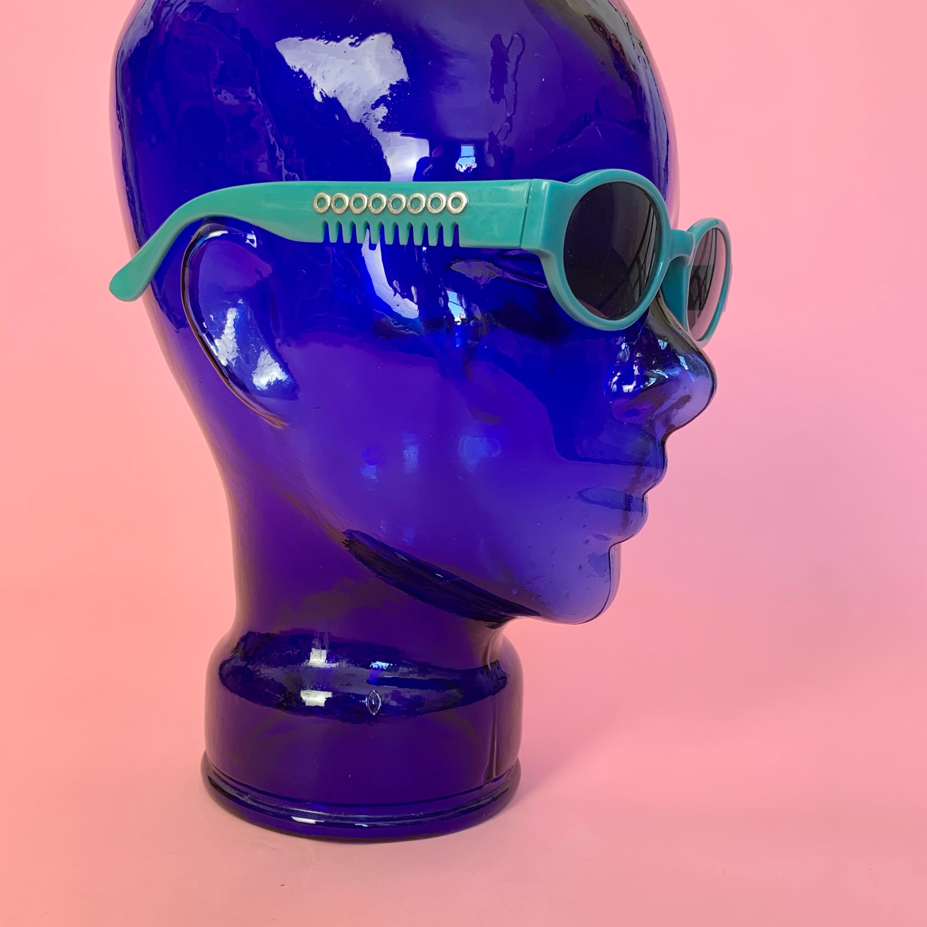 Vintage 1960s Space Age Aqua Blue Mod Round Goggle Sunglasses | Etsy