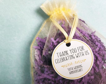 Thank You for Celebrating with us - party favor tags - 2"round - for weddings, bridal showers, birthdays, anniversary parties, baby showers