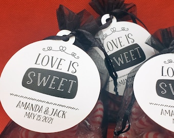 Personalized Love is Sweet Favor Tags: Wedding, Bridal Shower