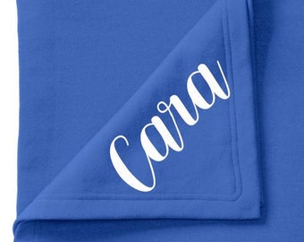 Personalized Royal Blue Stadium Blanket - Sweatshirt Blanket with Monogram or Name