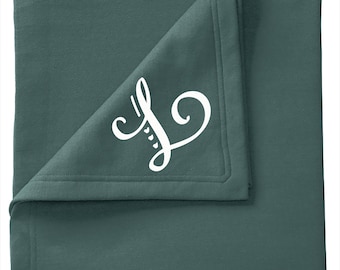 Personalized Green Stadium Blanket - Sweatshirt Blanket with Monogram or Name