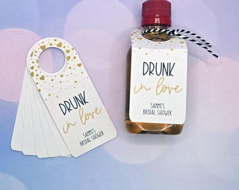 Personalized Mini Alcohol Bottle Tags: Bachelorette Party Favors