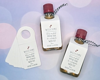 Personalized Shot Bottle Tags: Party Favor Labels - Fully Customizable