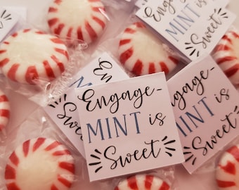 Engagement Party Favors: Personalized Mint Candy - Set of 25