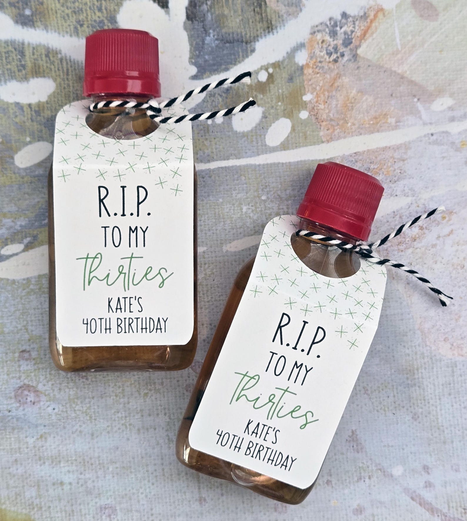 Tag Rip Box RIP to My Thirties - Party Favors Nips Mini-alcohol Shot Bottle Tags ...
