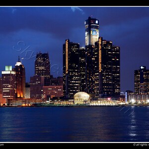 Detroit Michigan Skyline Stampa fine art foto senza cornice