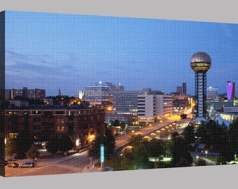 Knoxville Tennessee Skyline stretched and mounted canvas