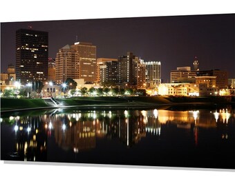 Dayton Ohio Skyline at night Fine art photo unframed print