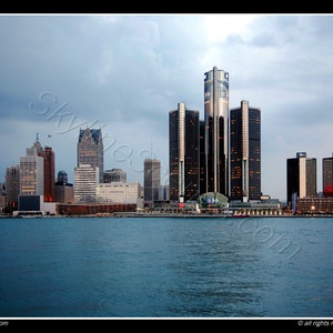 Detroit Michigan Skyline Stampa fine art foto senza cornice