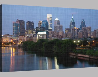 Philadelphia Pennsylvania Skyline stretched and mounted canvas