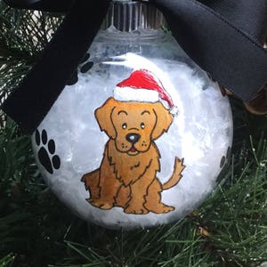 Personalized Hand Painted Golden Retriever Dog Christmas Ornament