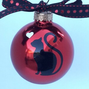 Cat Silhouette Christmas Ornament - Personalized Cat Ornament