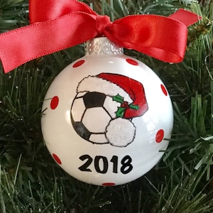 Personalized Hand Painted Sports Glass Ornaments - Soccer Ornament - Baseball Ornament - Softball Ornament - Volleyball Ornament