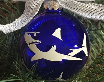 Personalized Vinyl Shark Christmas Ornament