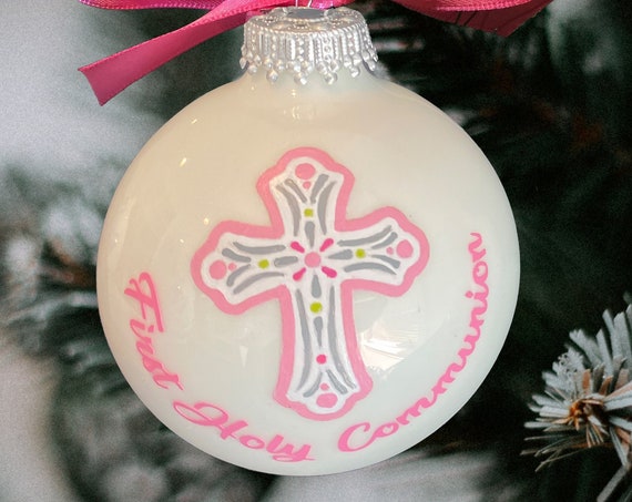 Personalized First Communion Cross Ornament for Girl or Boy