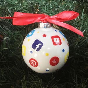 Enfeite de Natal personalizado para mídias sociais - Enfeite de Natal para adolescentes - Presente para adolescente