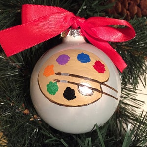 Personalized Hand Painted Artist Ornament - Christmas Ornament for Artist - Artist Pallet