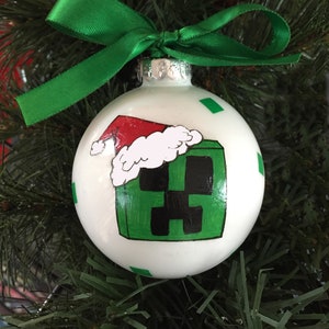 Personalized Santa Creeper Inspired Christmas Ornament image 1