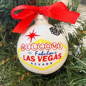 Adorno de vidrio personalizado de Las Vegas