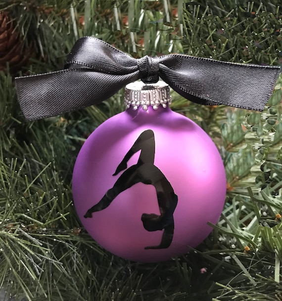 Personalized Gymnastics Christmas Ornament - Gymnast Silhouette Ornament